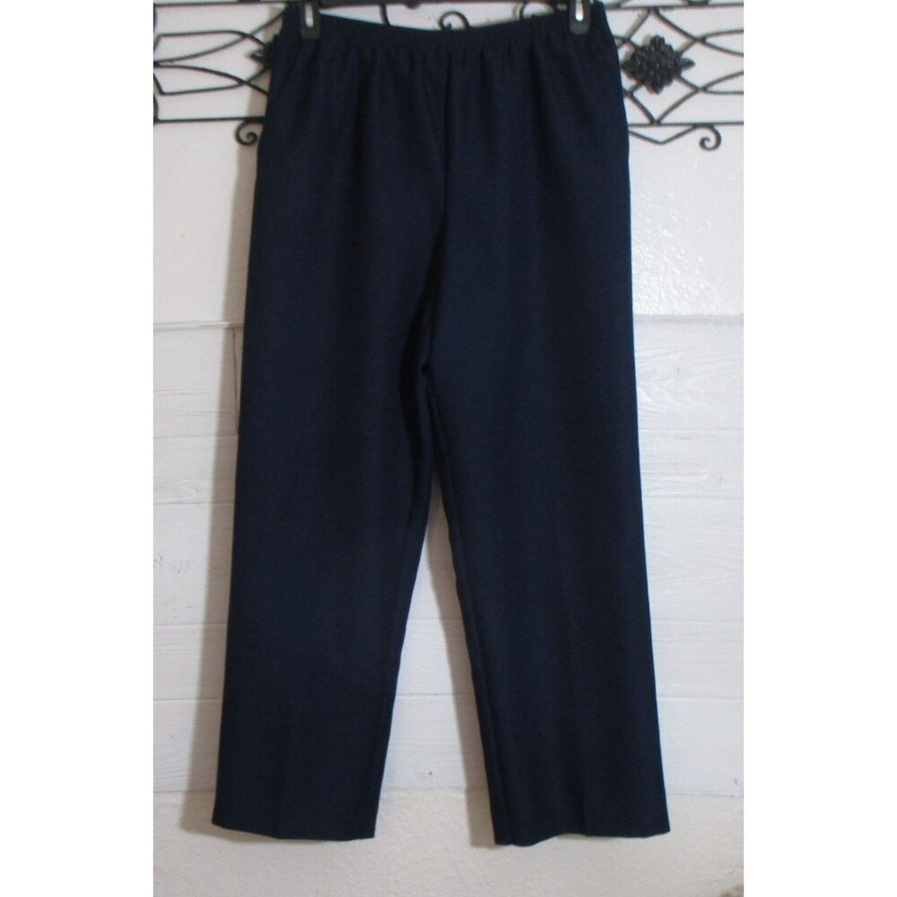Alfred Dunner Pull On Pants Women's Size 14 Blue Straight Leg